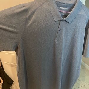 Bonobos Blue Polo Shirt with Textured Fabric
